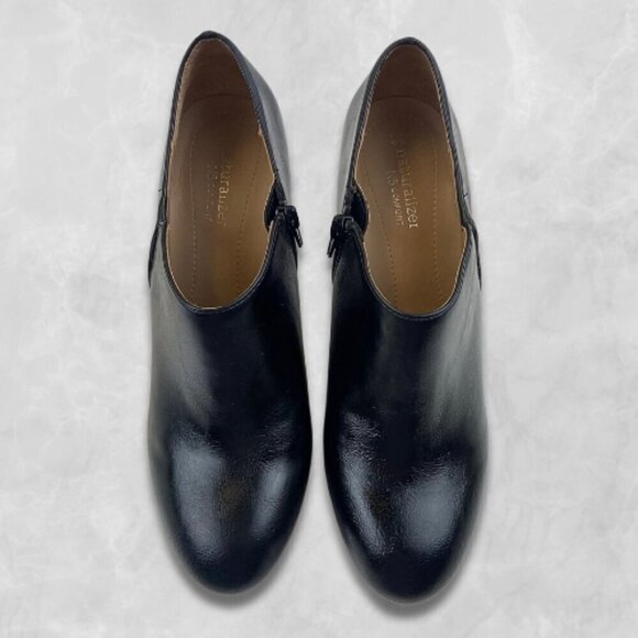 NEW! Naturalizer Leather Heeled Ankle Booties 3-Inch Heel Zip Closure Black 8M - Picture 3 of 13